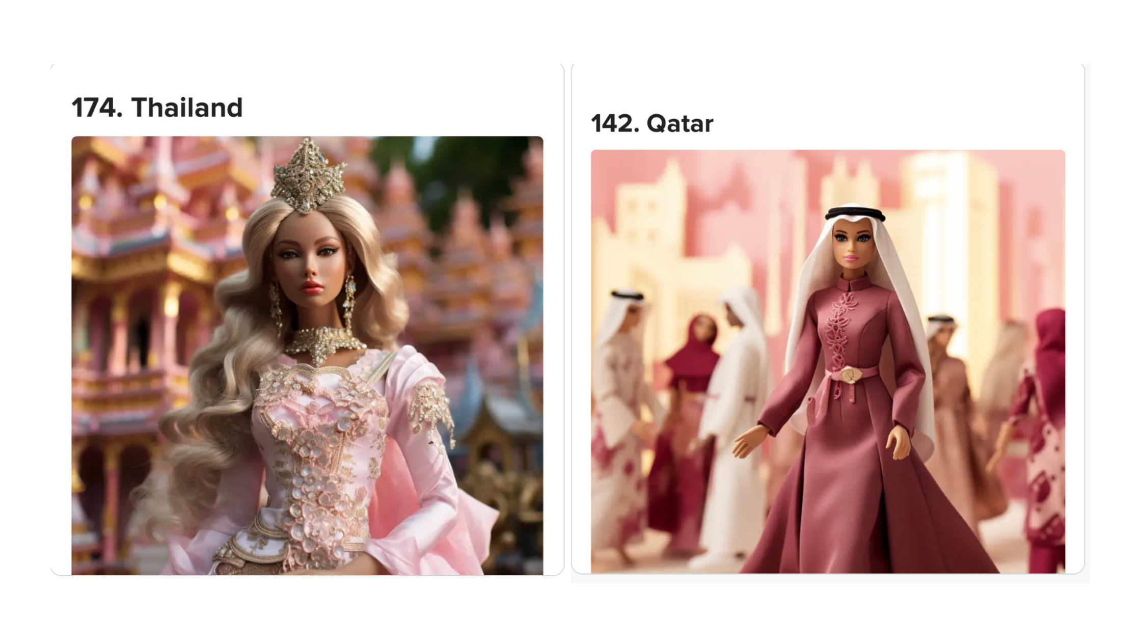 Culturally insensitive Barbie AI images